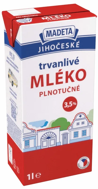 Madeta Jihočeské mléko plnotučné trvanlivé (3,5%)