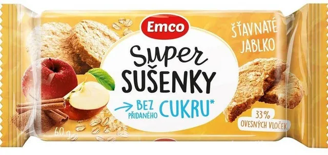 Emco Super sušenky bez přidaného cukru Šťavnaté Jablko