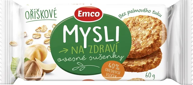 Emco Mysli na zdraví Ovesné sušenky oříškové